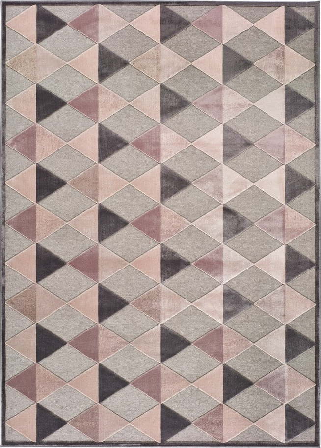 Šedo-růžový koberec Universal Farashe Triangle