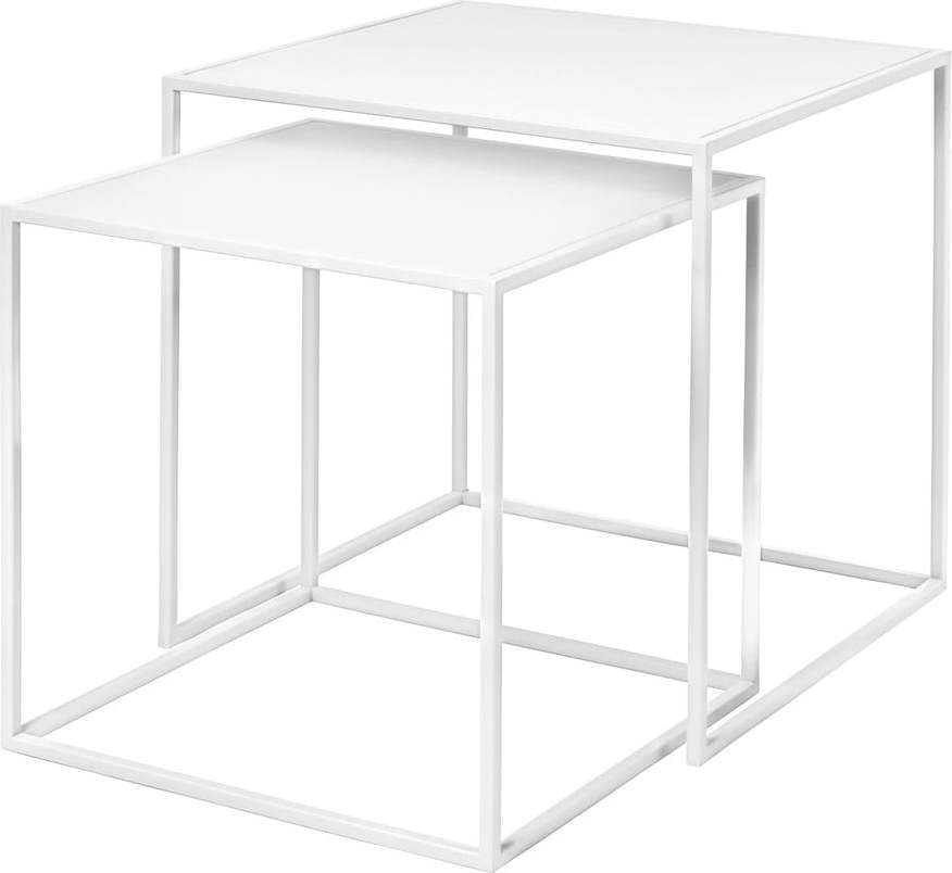 Bílé kovové konferenční stolky v sadě 2 ks 40x40 cm Fera – Blomus Blomus