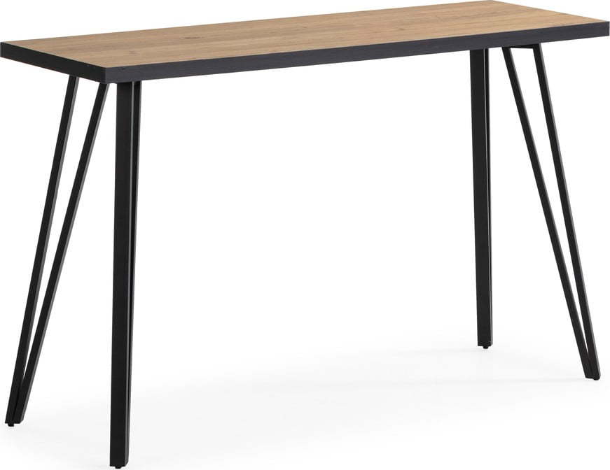 Černý/přírodní konzolový stolek s deskou v dubovém dekoru 60x120 cm Sindi – Marckeric Marckeric
