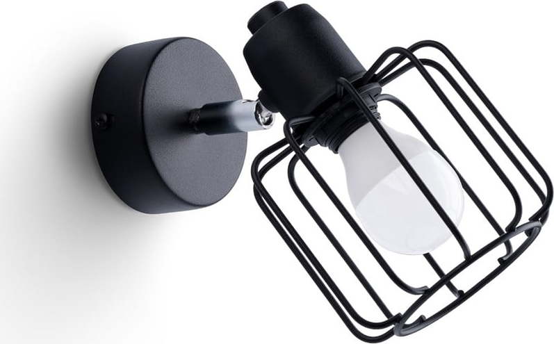 Černé nástěnné svítidlo ø 10 cm Salom – Nice Lamps Nice Lamps