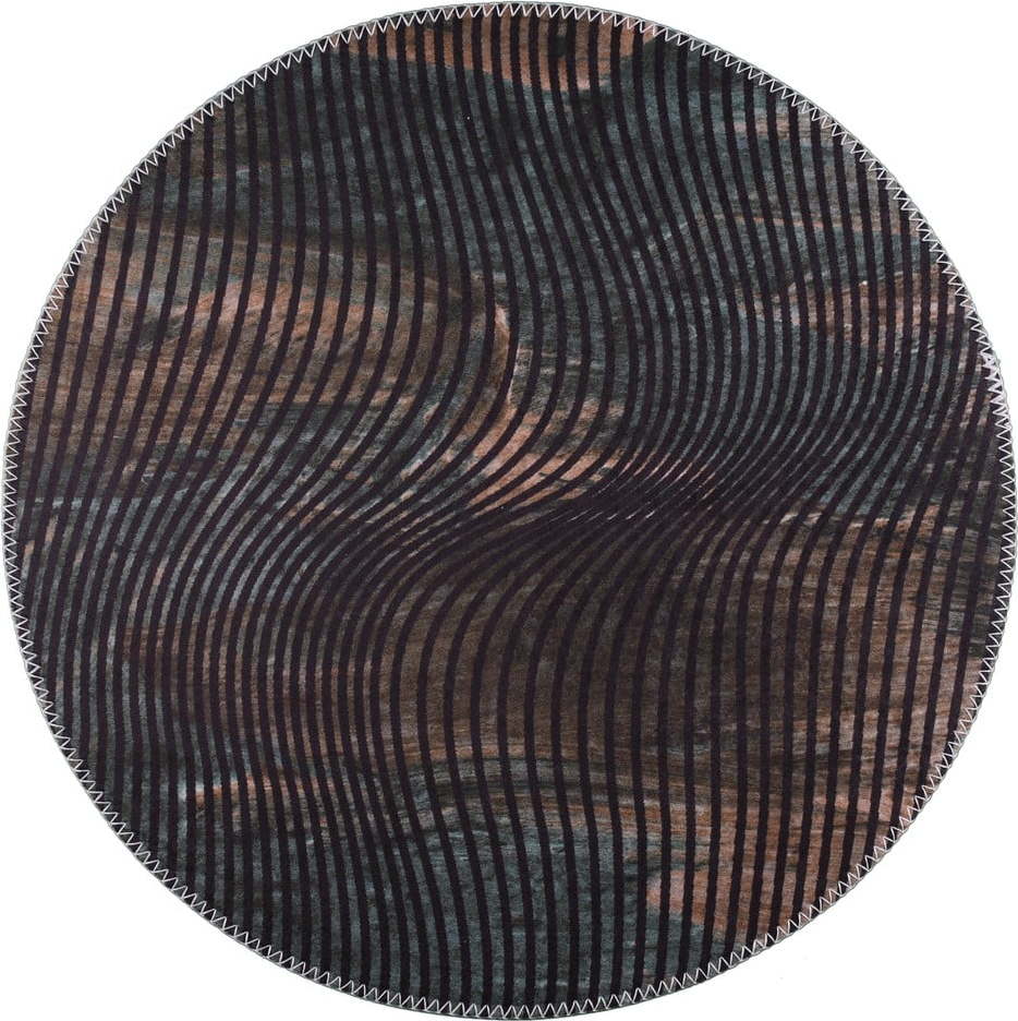 Černý pratelný kulatý koberec ø 120 cm – Vitaus Vitaus
