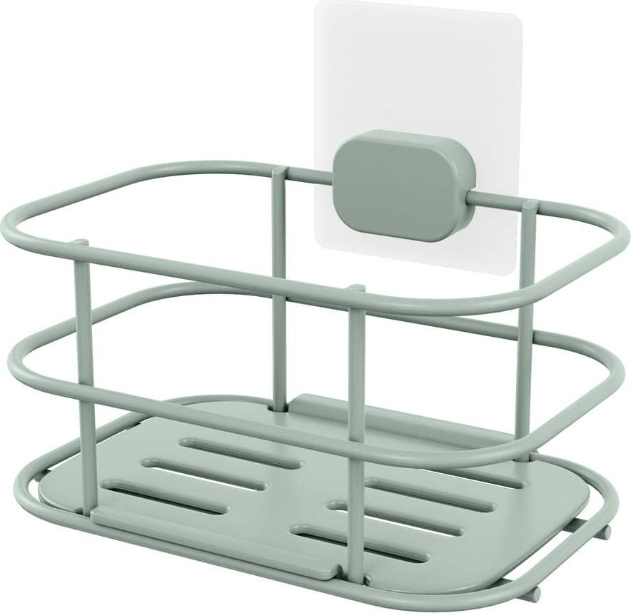 Samodržící kovová koupelnová polička v mentolové barvě Grena – Compactor Compactor