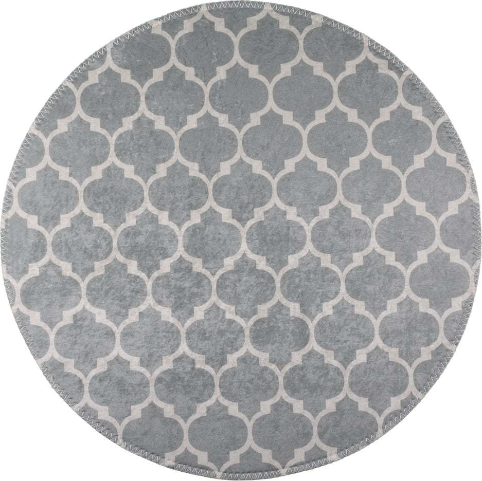 Světle šedý pratelný kulatý koberec ø 80 cm – Vitaus Vitaus