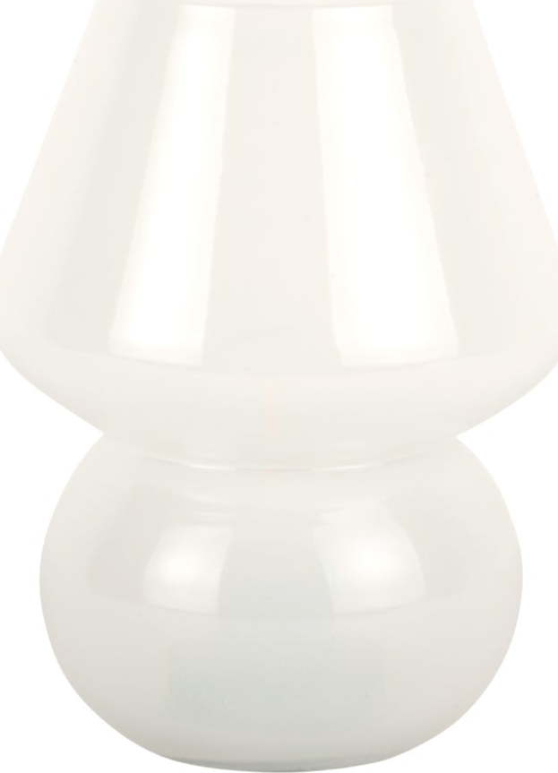 Bílá LED stolní lampa se skleněným stínidlem (výška 20 cm) Vintage – Leitmotiv Leitmotiv