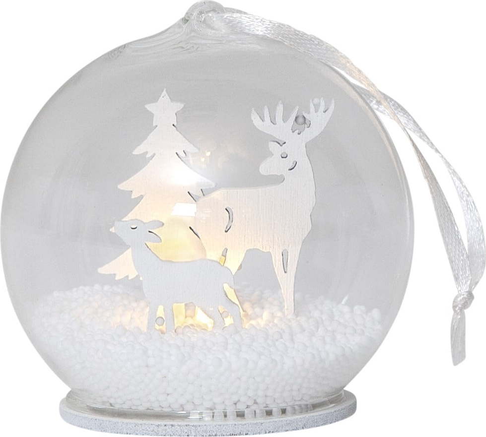 Bílá světelná dekorace s vánočním motivem ø 8 cm Fauna – Star Trading Star Trading