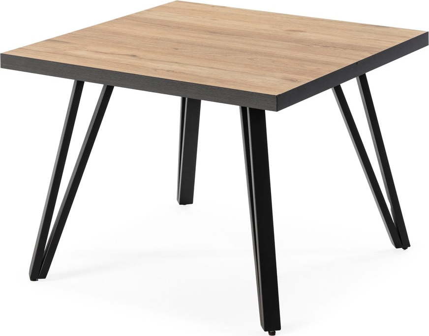 Černý/přírodní konferenční stolek s deskou v dubovém dekoru 60x60 cm Sindi – Marckeric Marckeric