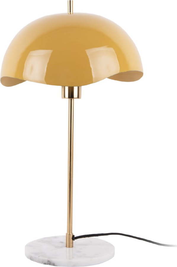 Okrově žlutá stolní lampa (výška 56 cm) Waved Dome – Leitmotiv Leitmotiv
