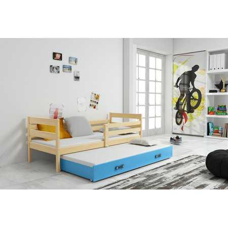 Dětská postel s výsuvnou postelí ERYK 200x90 cm Modrá Borovice BMS
