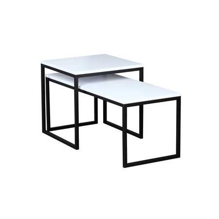 Konferenční stolky NATI - bílá/černá T-TABLE