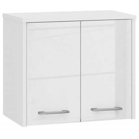 Koupelnová závěsná skříňka FIN W60 2D-lesklá bílá Akord