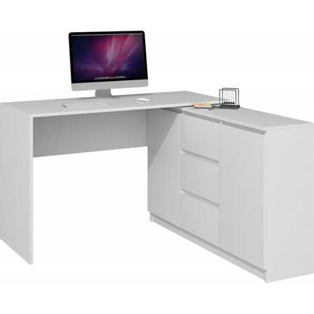 Počítačový stůl s komodou 2D3S bílý mat TOP Nábytek