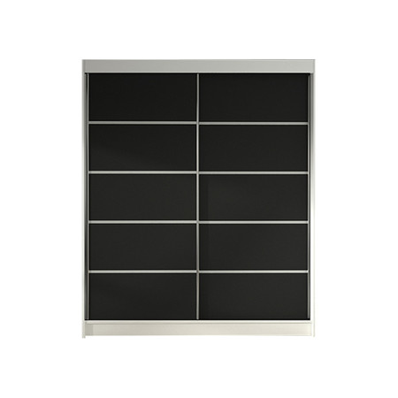 Šatní skříň LINO IV šířka 120 cm - bílá/černá ankon