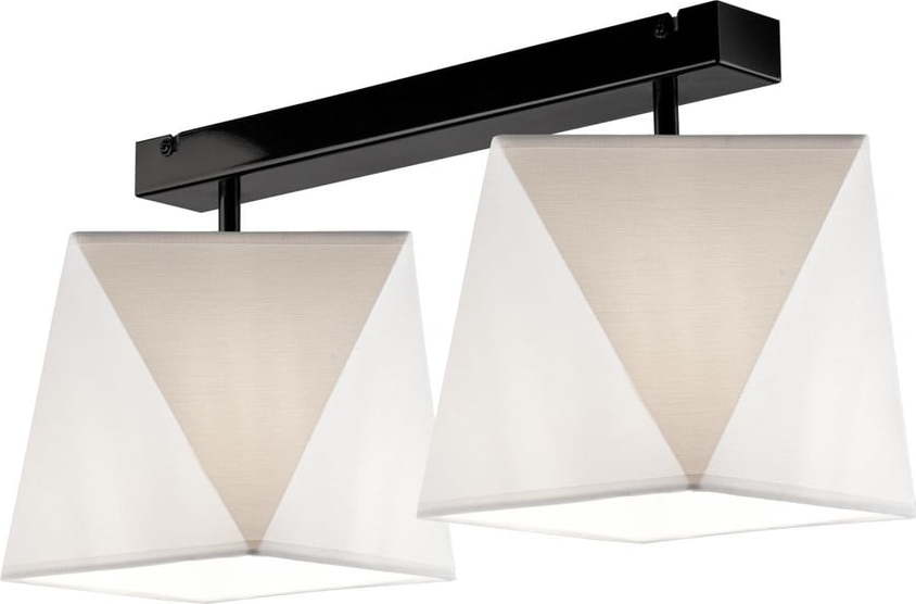 Bílé stropní svítidlo s textilním stínidlem 30x52 cm Carla – LAMKUR LAMKUR