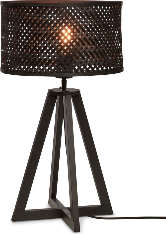 Černá stolní lampa s bambusovým stínidlem (výška 53 cm) Java – Good&Mojo Good&Mojo