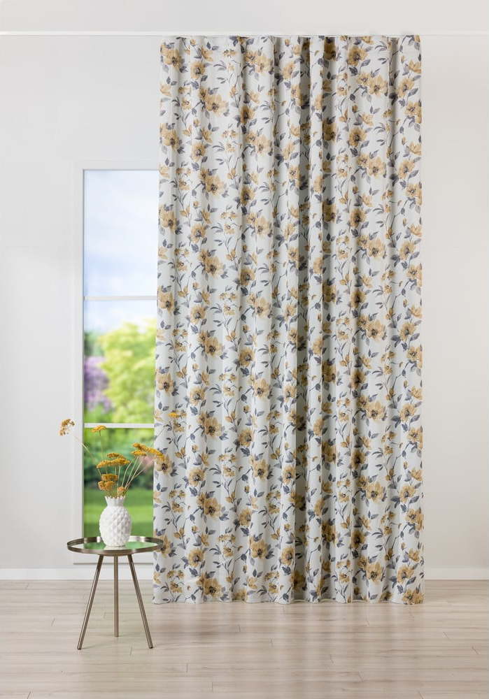Krémovo-žlutý závěs 210x245 cm Cefalu – Mendola Fabrics Mendola Fabrics