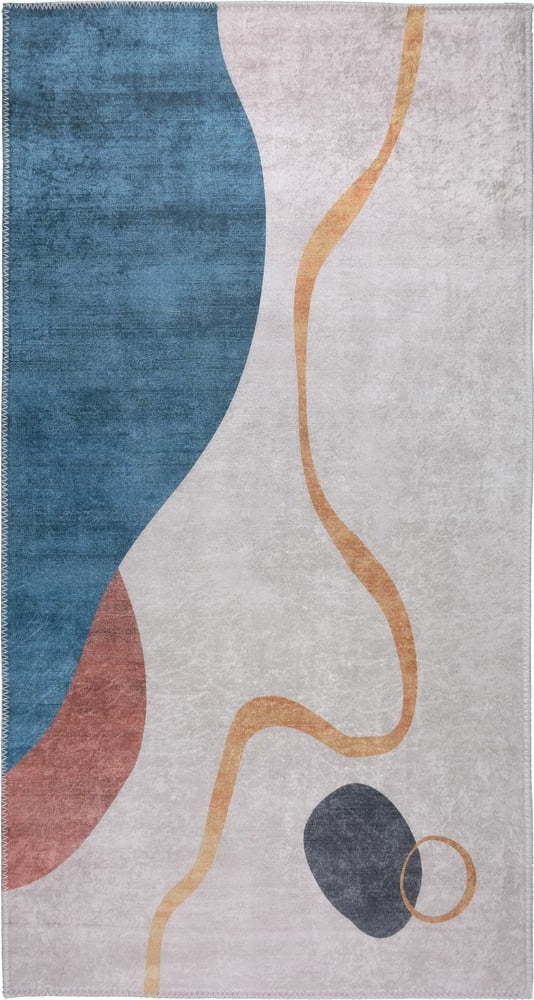 Pratelný koberec v modro-krémové barvě 120x160 cm – Vitaus Vitaus