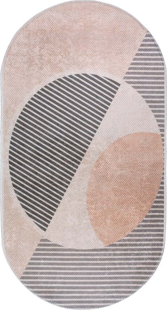 Pratelný koberec ve světle růžovo-krémové barvě 60x100 cm Oval – Vitaus Vitaus