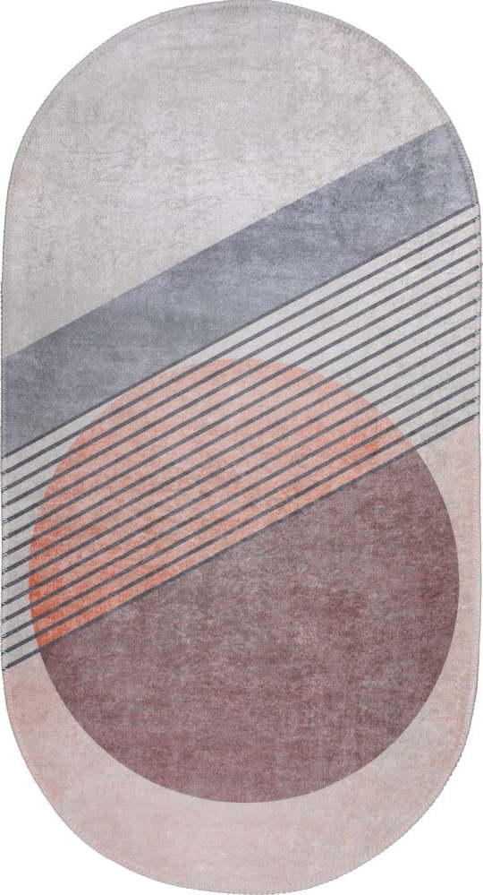 Pratelný koberec ve světle růžovo-šedé barvě 120x180 cm Oval – Vitaus Vitaus