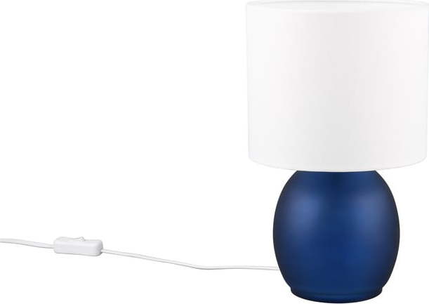 Bílo-modrá stolní lampa s textilním stínidlem (výška 29 cm) Vela – Trio TRIO