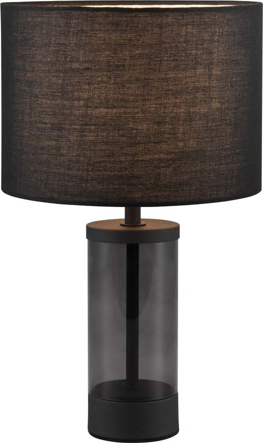 Černá stolní lampa s textilním stínidlem (výška 33