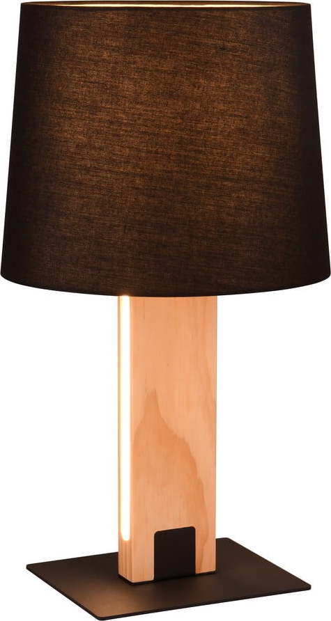 LED stolní lampa v černé a přírodní barvě s textilním stínidlem (výška 50 cm) Rahul – Trio TRIO