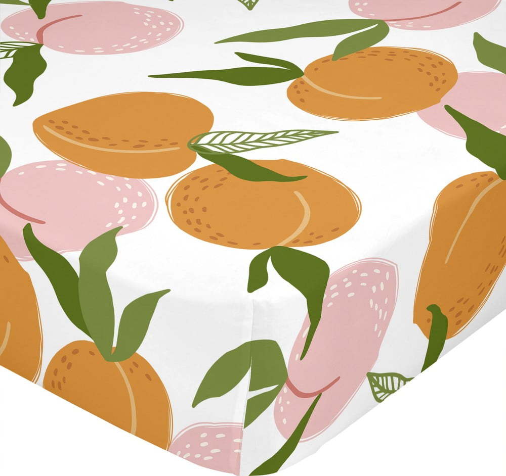 Oranžovo-růžové napínací prostěradlo 200x200 cm Peach fruits – Aware Aware