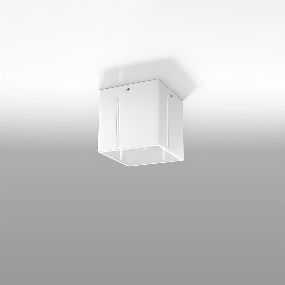 Bílé stropní svítidlo s kovovým stínidlem 10x10 cm Pax – Nice Lamps Nice Lamps