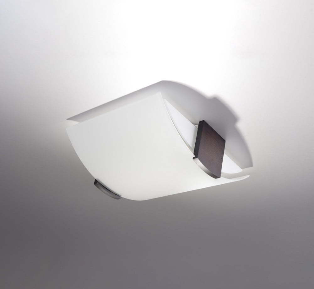 Bílé stropní svítidlo se skleněným stínidlem 33x30 cm Eva – Nice Lamps Nice Lamps
