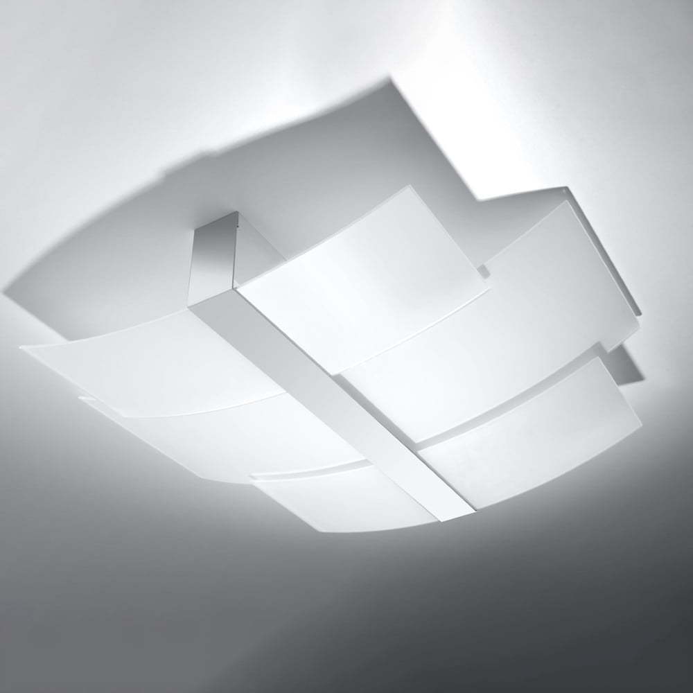 Bílé stropní svítidlo se skleněným stínidlem 53x61 cm Marett – Nice Lamps Nice Lamps