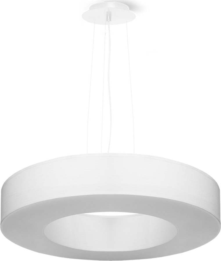 Bílé závěsné svítidlo s textilním stínidlem ø 50 cm Galata Slim – Nice Lamps Nice Lamps