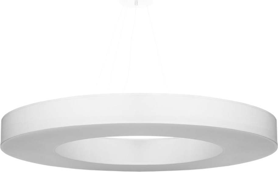 Bílé závěsné svítidlo s textilním stínidlem ø 90 cm Galata Slim – Nice Lamps Nice Lamps