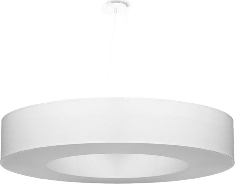 Bílé závěsné svítidlo s textilním stínidlem ø 90 cm Galata – Nice Lamps Nice Lamps