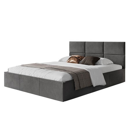 Čalouněná postel PORTO rozměr 140x200 cm Tmavě šedá TT-FURNITURE