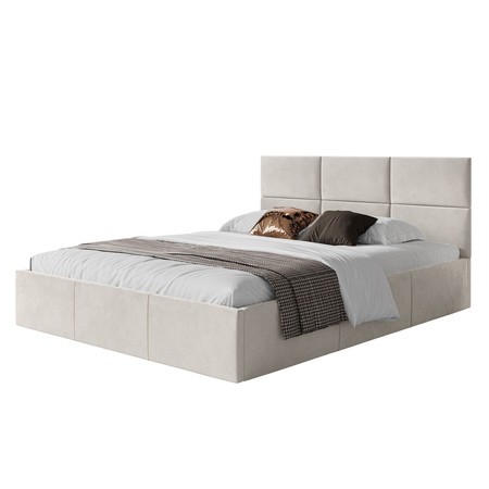 Čalouněná postel PORTO rozměr 160x200 cm Krémová TT-FURNITURE
