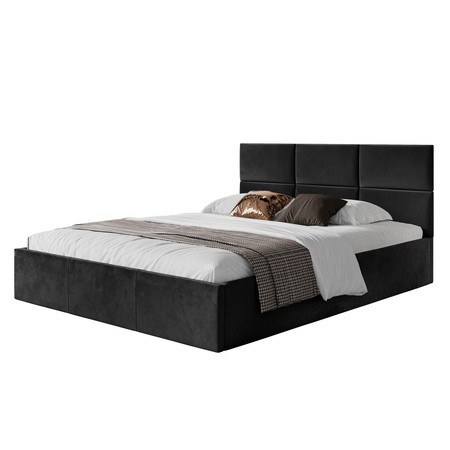 Čalouněná postel PORTO rozměr 180x200 cm Černá TT-FURNITURE