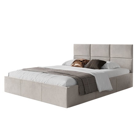 Čalouněná postel PORTO rozměr 180x200 cm Světle šedá TT-FURNITURE