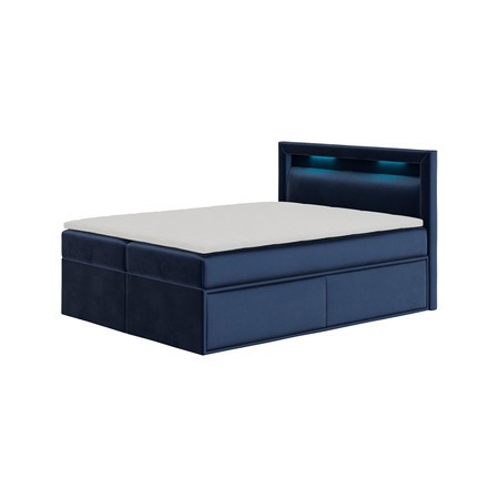 Čalouněná postel PRADA rozměr 160x200 cm Tmavě modrá TT-FURNITURE