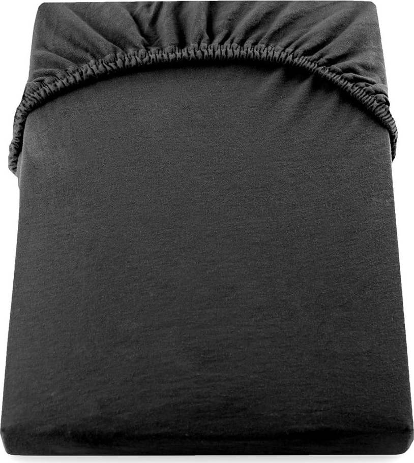 Černé napínací prostěradlo jersey 180x200 cm Amber – DecoKing DecoKing