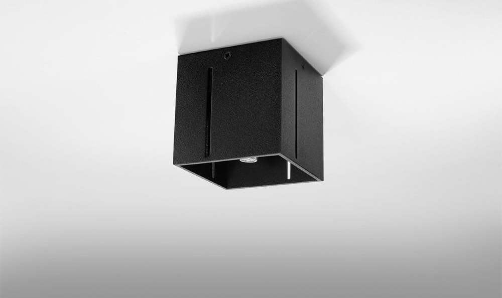 Černé stropní svítidlo s kovovým stínidlem 10x10 cm Pax – Nice Lamps Nice Lamps