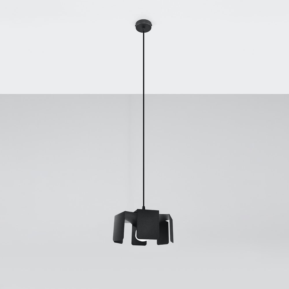 Černé závěsné svítidlo s kovovým stínidlem ø 24 cm Rossario – Nice Lamps Nice Lamps
