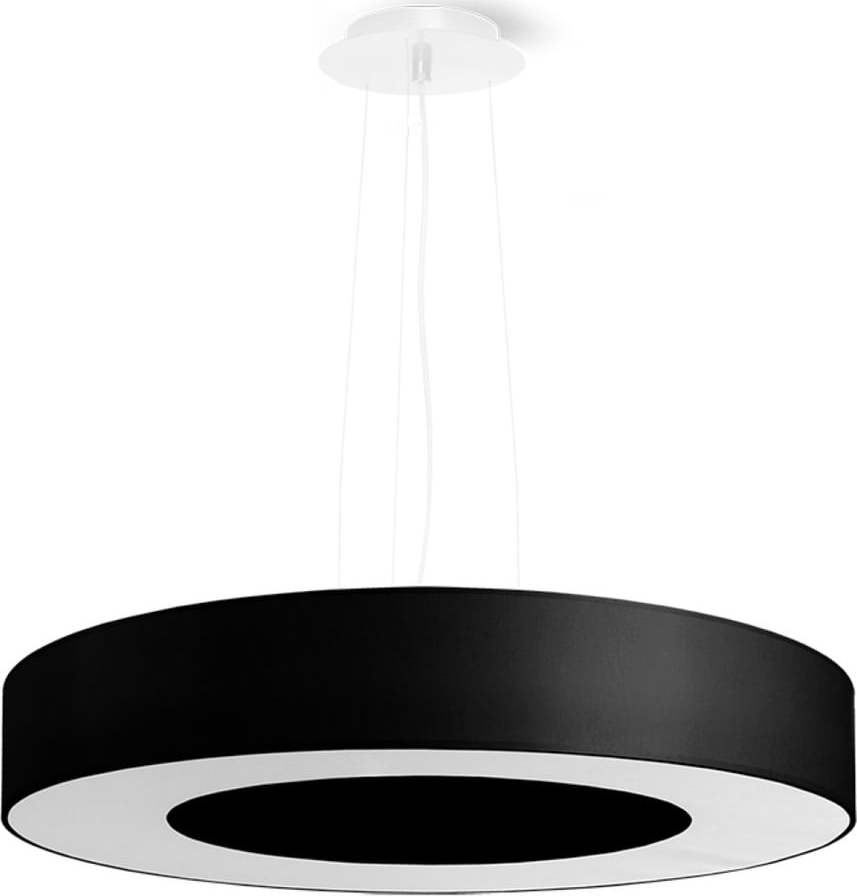 Černé závěsné svítidlo s textilním stínidlem ø 50 cm Galata Slim – Nice Lamps Nice Lamps