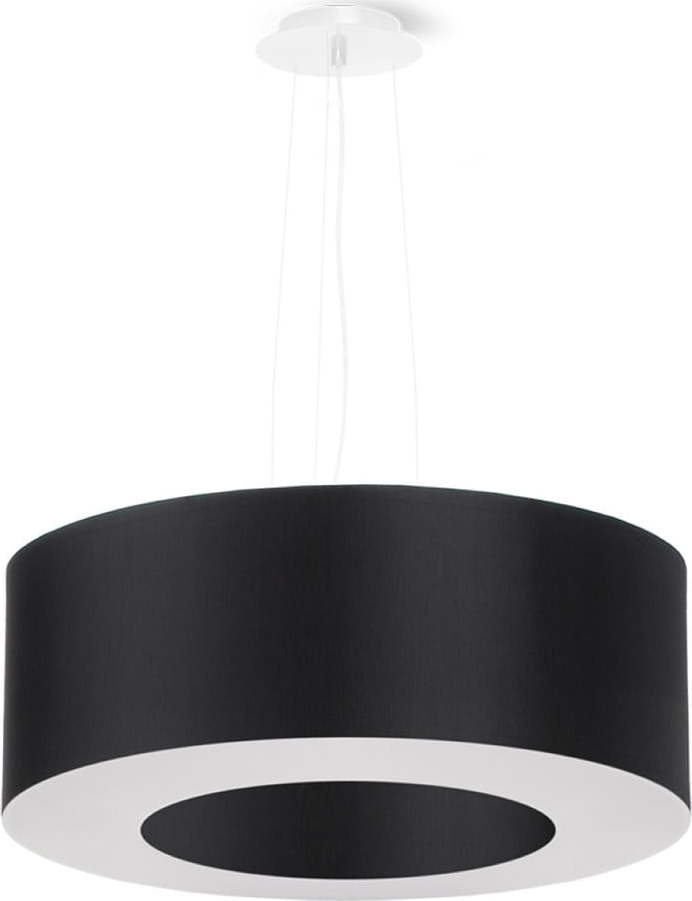Černé závěsné svítidlo s textilním stínidlem ø 50 cm Galata – Nice Lamps Nice Lamps