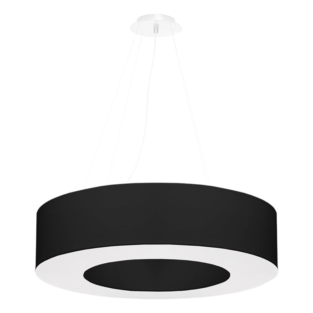 Černé závěsné svítidlo s textilním stínidlem ø 70 cm Galata – Nice Lamps Nice Lamps