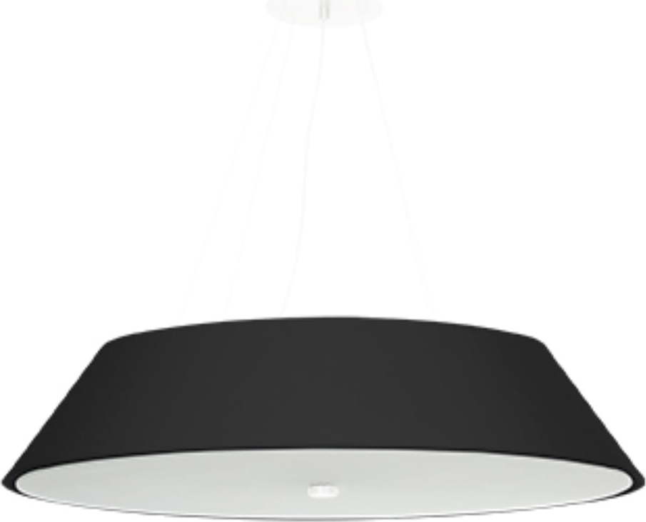 Černé závěsné svítidlo s textilním stínidlem ø 70 cm Hektor – Nice Lamps Nice Lamps