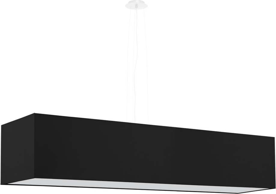 Černé závěsné svítidlo se skleněno-textilním stínidlem Gryfin – Nice Lamps Nice Lamps