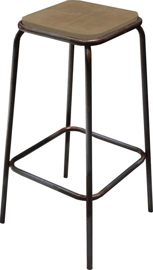 Černo-béžová barová židle z mangového dřeva Industrial – Antic Line Antic Line