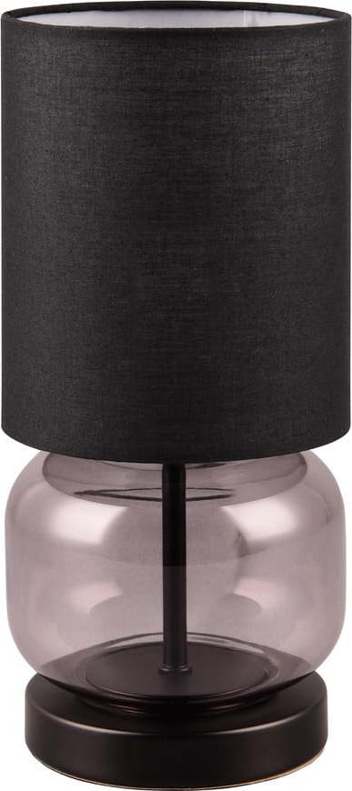 Černo-fialová stolní lampa s textilním stínidlem (výška 28