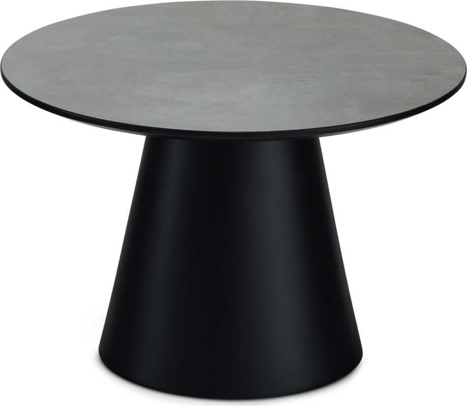 Konferenční stolek v tmavě šedé a černé barvě s deskou v dekoru mramoru ø 60 cm Tango – Furnhouse Furnhouse