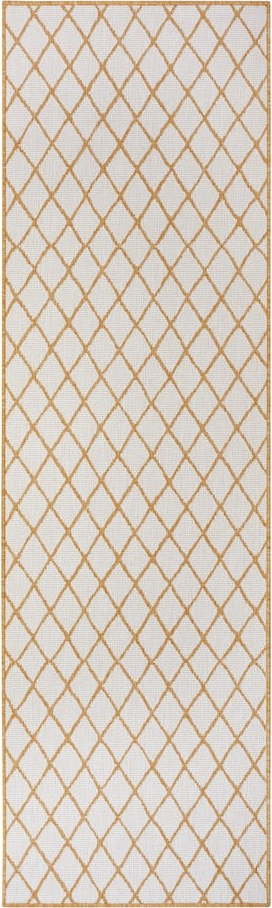 Okrově žluto-bílý venkovní koberec 80x250 cm Malaga – NORTHRUGS NORTHRUGS