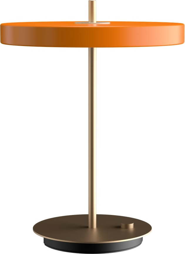 Oranžová LED stmívatelná stolní lampa s kovovým stínidlem (výška 41